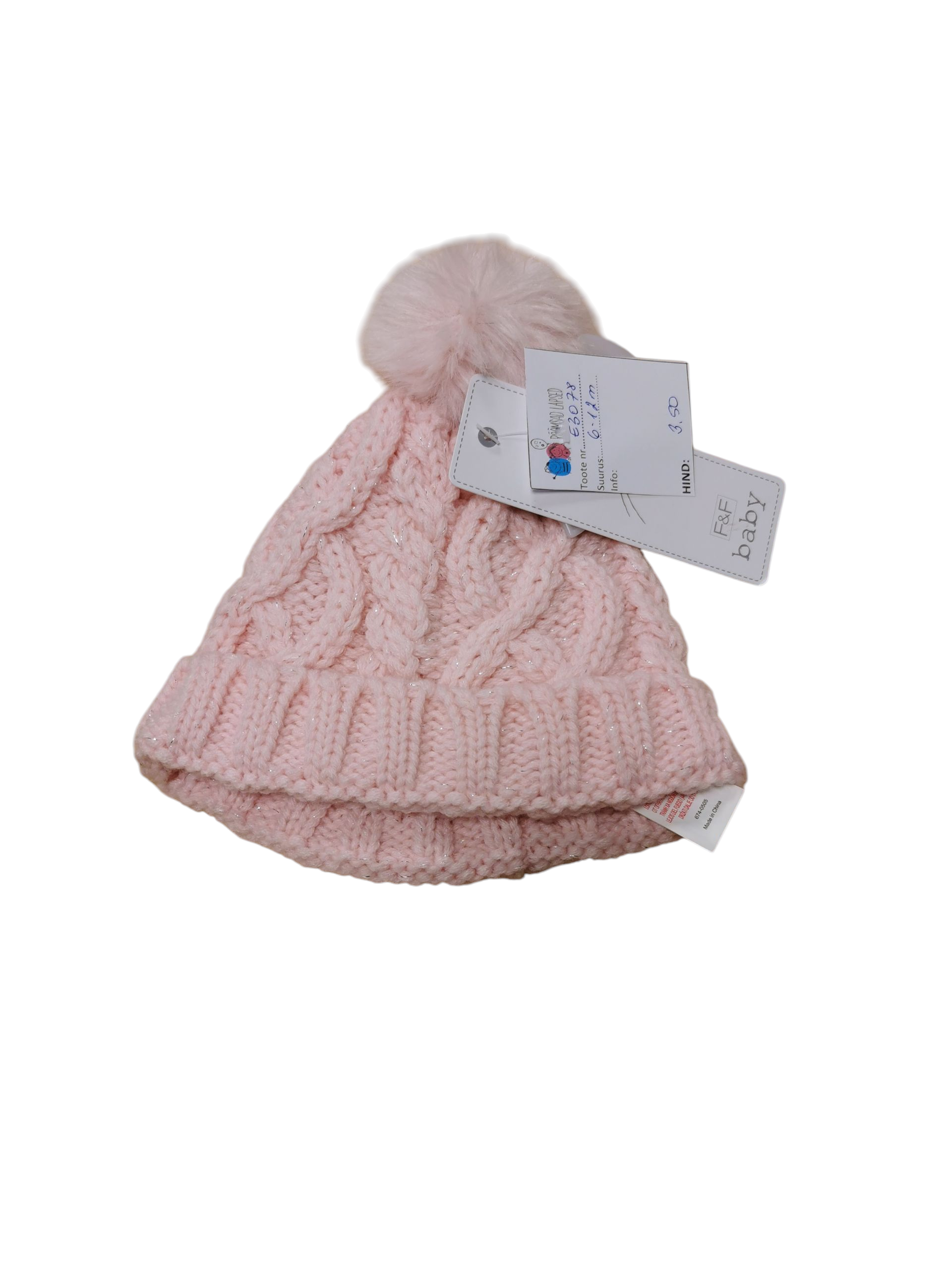 F&F baby uus müts suurus 6-12m